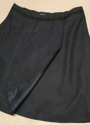 Классическая мини юбка  на запах из шерсти7 фото