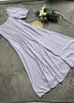 Сукня міді квітковий принт з розрізи квадратний виріз
