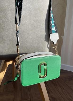 Жіноча сумочка зелена marc jacobs the snapshot green