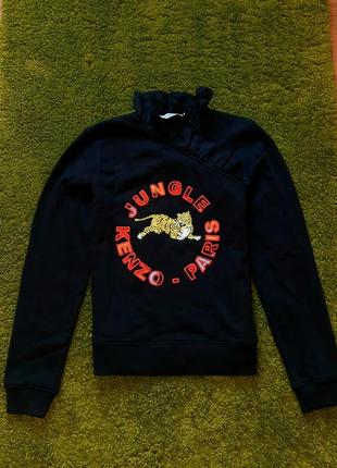 Свитшот kenzo paris x h&m jungle с тигром кофта с воротником свитер