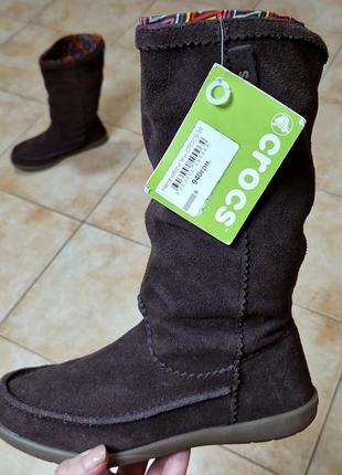 Замшеві чоботи, крокси crocs (крокс) adela suede boot4 фото