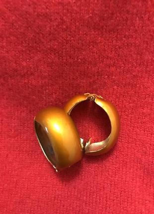 Кліпси кільця з перламутровою емаллю вінтаж