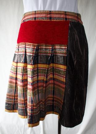 Дизайнерская вельветовая мини юбка на запах2 фото