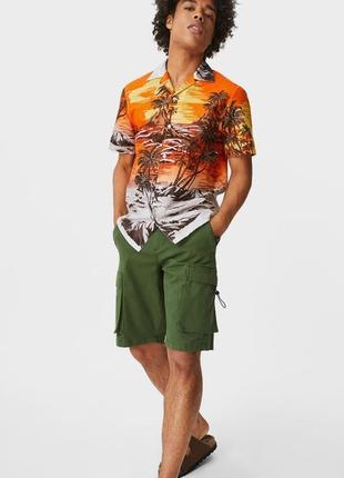 Шикарная каственная гавайская рубашка c&a хлопок этикетка1 фото