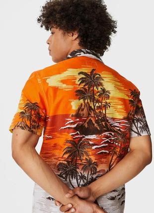 Шикарная каственная гавайская рубашка c&a хлопок этикетка3 фото