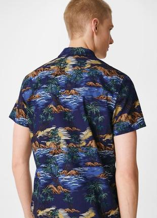 Шикарная качественная гавайская рубашка c&a germany хлопок этикетка2 фото