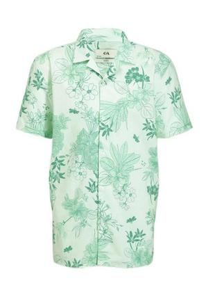 Шикарная качественная гавайская рубашка c&a slim fit germany этикетка4 фото