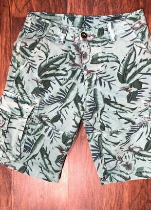 Летние хлопковые карго шорты с пальмами  h&m1 фото