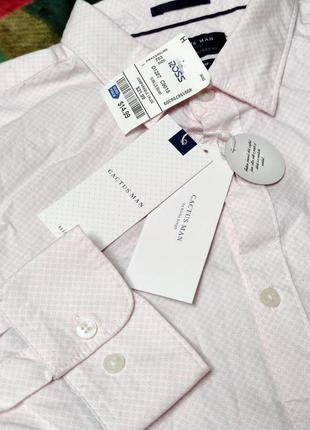 Стильна якісна сорочка cactus man slim fit бавовна етикетка