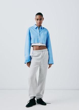 Комбинированая габардиновая рубашка