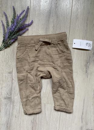Новые легкие штанишки брюки легкие тонкие f&f 6-9 лет
