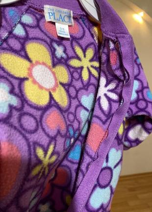 Чоловічок сліп на дівчинку теплий прорезинені ніжки утеплений зимовий кольоровий квітковий фіолетовий красивий5 фото