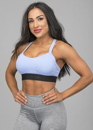 Спортивный бра от röhnisch, sports bra – blue shell8 фото