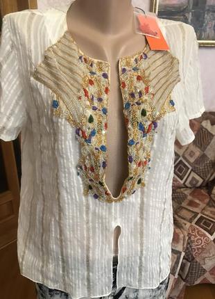 Невесомая шелковая туника-блуза  iceberg gilmar италия оригинал