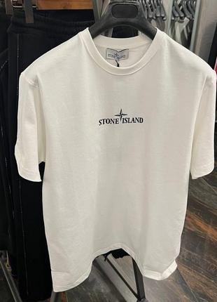 Футболки стон айленд / stone island біла футболка1 фото