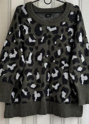 ❤️❤️❤️трендовый свитер в леопардовый принт. шерсть, мохер в составе. батал6 фото