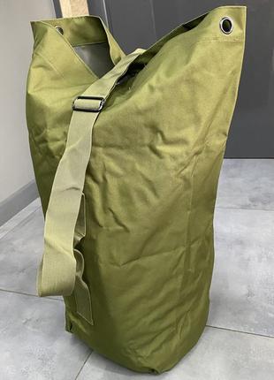 Баул армейский 110 л, оксфорд 600d, с плечевым шлейфом, цвет олива, yakeda tl-959, армейский вещмешок4 фото