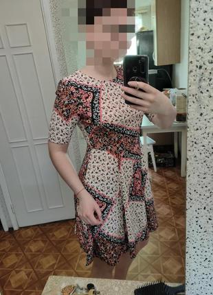 Легкое летнее платье в цветочный принт вискоза f&f ,m размер1 фото