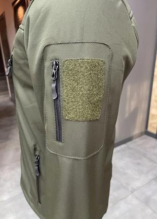 Тактична куртка, softshell, колір олива, розмір m, демісезонна флісова куртка для військових софтшелл8 фото