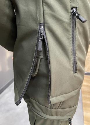 Тактична куртка, softshell, колір олива, розмір m, демісезонна флісова куртка для військових софтшелл7 фото