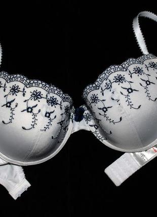 75d / 34d красивый  бюстгальтер с контрастной цветочной вышивкой peacocks