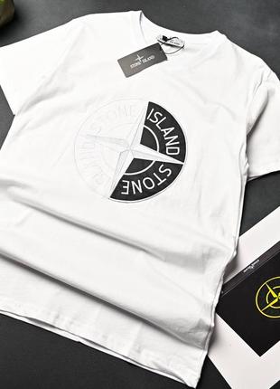 Футболка мужская стон айленд белая / футболки stone island