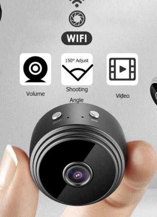 Мини камера ip видеонаблюдение wi-fi fullhd 1080 action camera a9 беспроводная c датчиком движения н