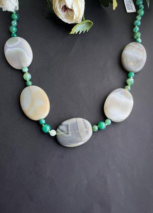 Намисто з натуральним камінням, агат, 55 см