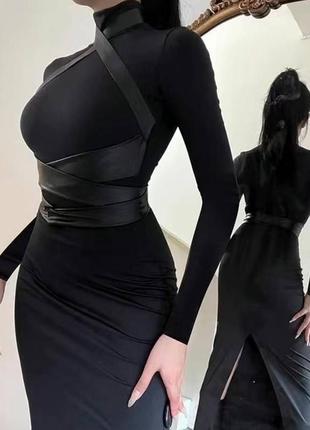 Платье с имитацией портупеи