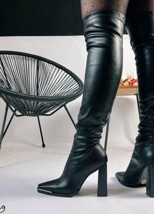 Женские ботфорты на удобных каблуках8 фото