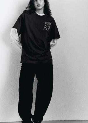 Оверсайз футболка nirvana h&m 1002471051