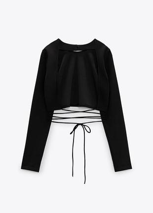 Черный топ zara с завязками