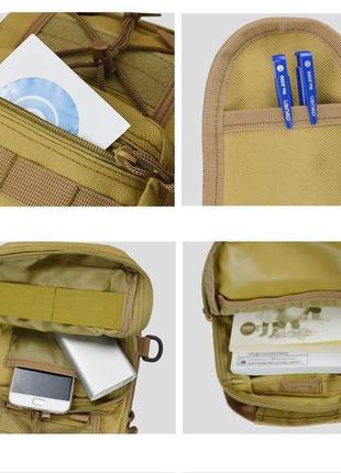 Тактическая армейская сумка борсетка на одной лямке, пиксель.9 фото