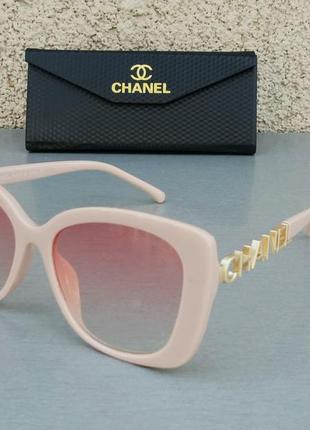 Chanel очки женские солнцезащитные розово бежевые с градиентом2 фото