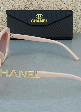 Chanel очки женские солнцезащитные розово бежевые с градиентом3 фото