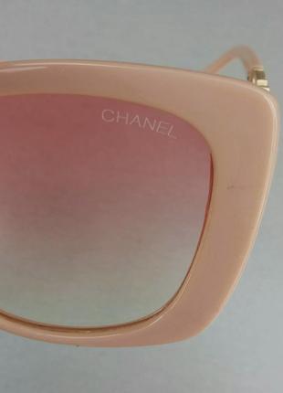 Chanel очки женские солнцезащитные розово бежевые с градиентом8 фото
