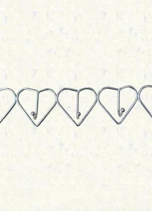 Вешалка настенная металлическая сердечки - 5 крючков