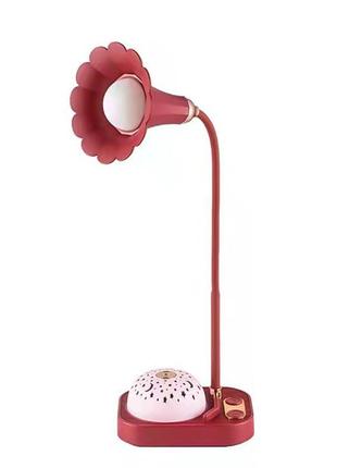 Настольная лампа ночник на аккумуляторе, светильник с проекцией звездного неба, красный1 фото