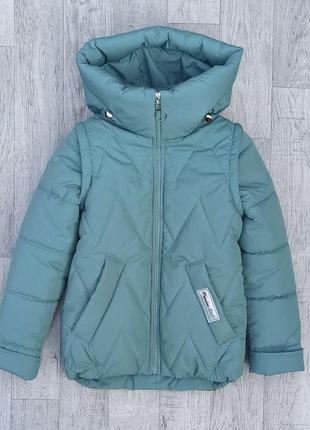 Стильная демисезонная куртка-жилетка для подростка девочки на весну-осень осенняя подростковая курточка 146