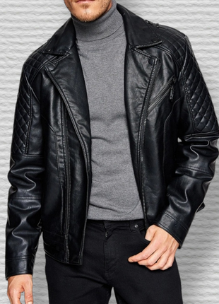 Куртка косуха koton черная экокожа1 фото