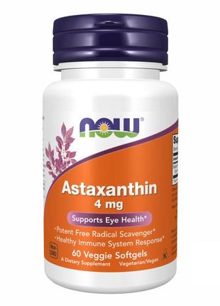 Now astaxanthin 4 mg 60 veg softgels