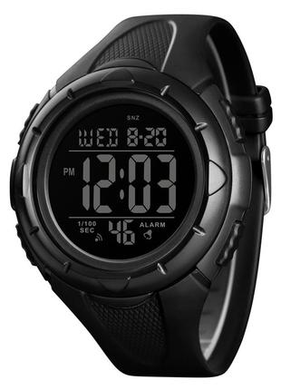 Спортивные мужские часы skmei 1535bkbk black-black водостойкие наручные кварцевые