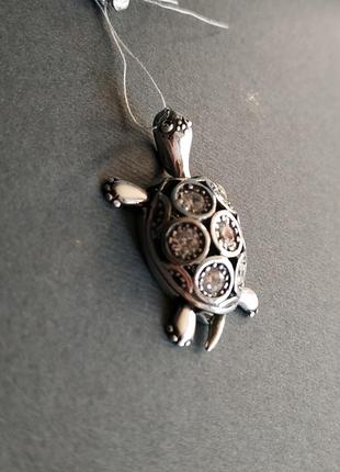 Підвіска черепаха, срібна2 фото