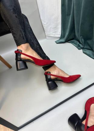 Эксклюзивные туфли лодочки из итальянской кожи женские на каблуке6 фото
