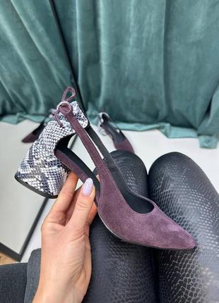 Эксклюзивные туфли лодочки из итальянской кожи женские на каблуке5 фото