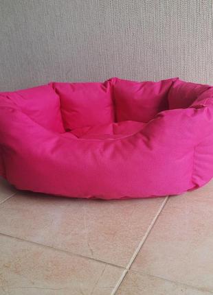 Лежанка для собак та котів 35х45см лежак для маленьких собак та цуценят рожевий7 фото