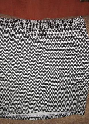 Юбка трикотаж черно-белая