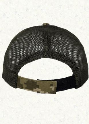 Бейсболка пиксель - вышитый тризуб - сетка - регулятор размера