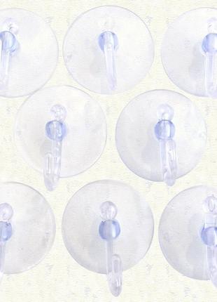 Крючки на присоске силиконовые прозрачные ∅ 5 см