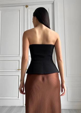Сатиновая юбка миди длины4 фото